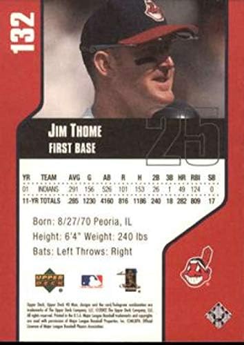 2002 סיפון עליון 40-man 132 ג'ים תום קליבלנד אינדיאנים MLB כרטיס בייסבול NM-MT