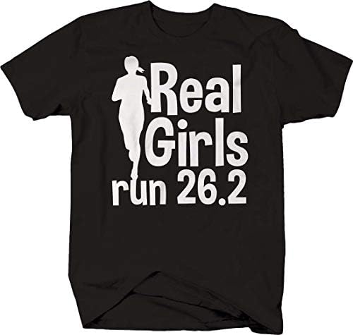 בנות אמיתיות רצות 26.2 צלליות מיילים מפעילות חולצת טריקו למרתון אימונים לגברים