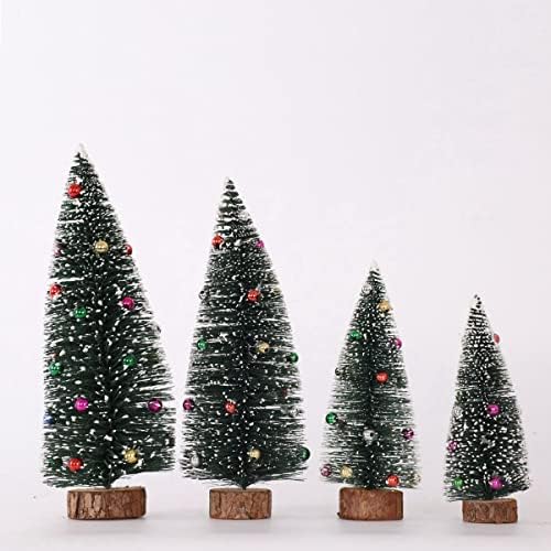 Wdhomlt קישוטי חג המולד מיניאטורה עץ חג המולד צבעוני חרוז צבעוני עץ חג המולד מיקרו נוף נוף ארכיטקטורת נוף עצים לקישוט מסיבת בית חג