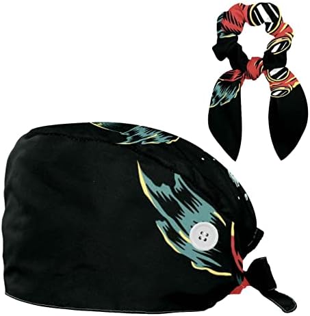 כובע עבודה מתכוונן עם כפתור, רצועת זיעה של כובע עבודה, דגים לובשים מסכת גז כובעי בופנט עם שיער קשת משובש