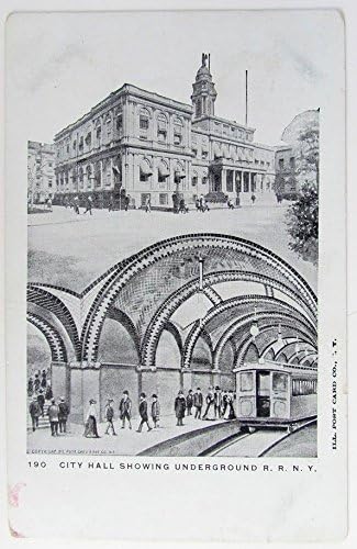 גלוית וינטג העירייה מראה הרכבת התחתית רכבת רכבת רכבת רכבת