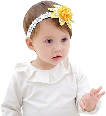 חמניות נצנצים תחרה תינוקת אלסטי פרח סרטי שיער אבזרים לשיער
