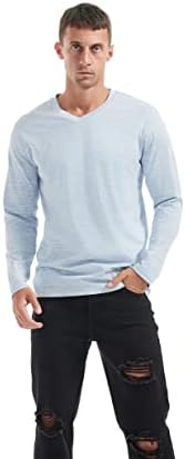 חולצות טי עם צווארון וי של קליגו לגברים-טיז גמישות מצויד מסוגנן מזדמן לגברים