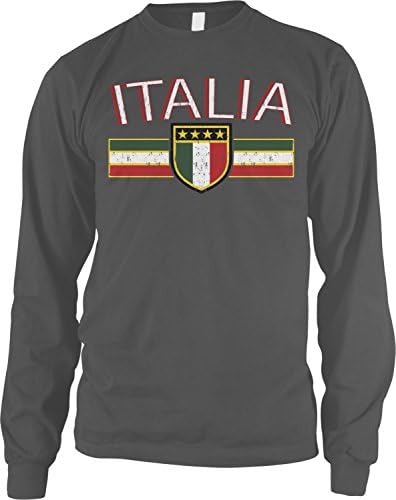 אמדסקו גברים של איטליה דגל ומגן, איטליה איטלקי גאווה ארוך שרוול חולצה