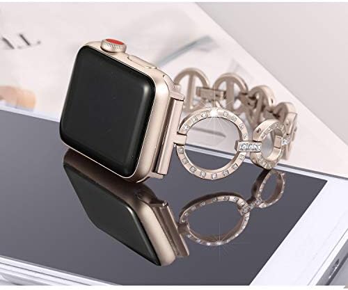 להקת Diamond Women Cokoo תואמת את רצועת Apple Watch, התואמת ל- Iwatch Band Series 5 4 3, רצועת החלפה תואמת לפס שעון Apple 38 ממ 42 ממ 44 ממ 40 ממ